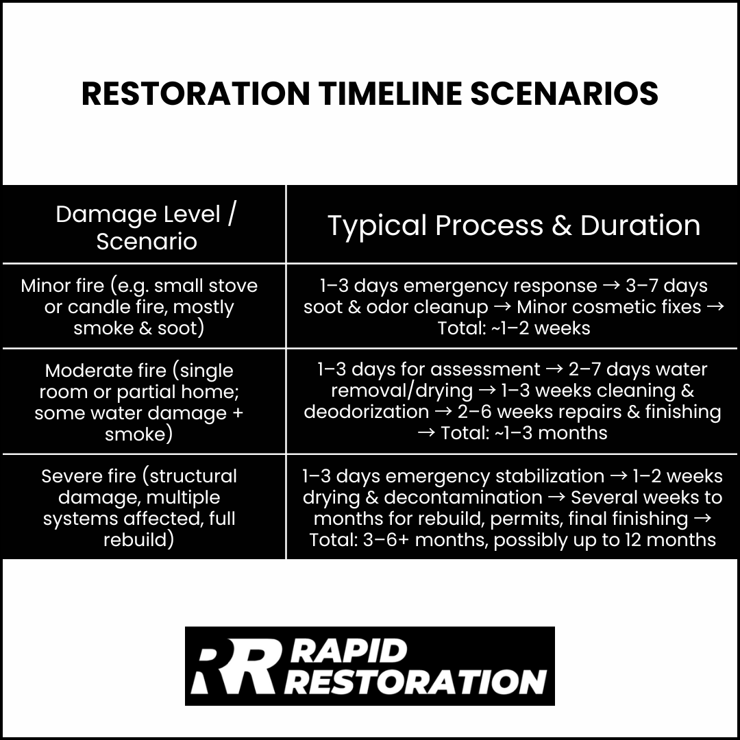 Restoration Timeline Scenarios